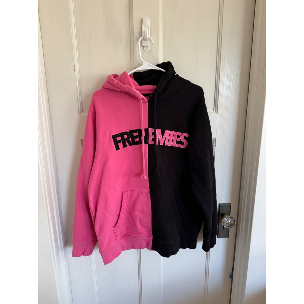 Teddy‎ Fresh Frenemies split pink black hoodie size large